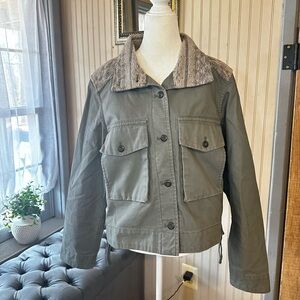REI Co-op Women’s Utility Outdoor Jacket Medium Gray Green Fleece Gorpcore